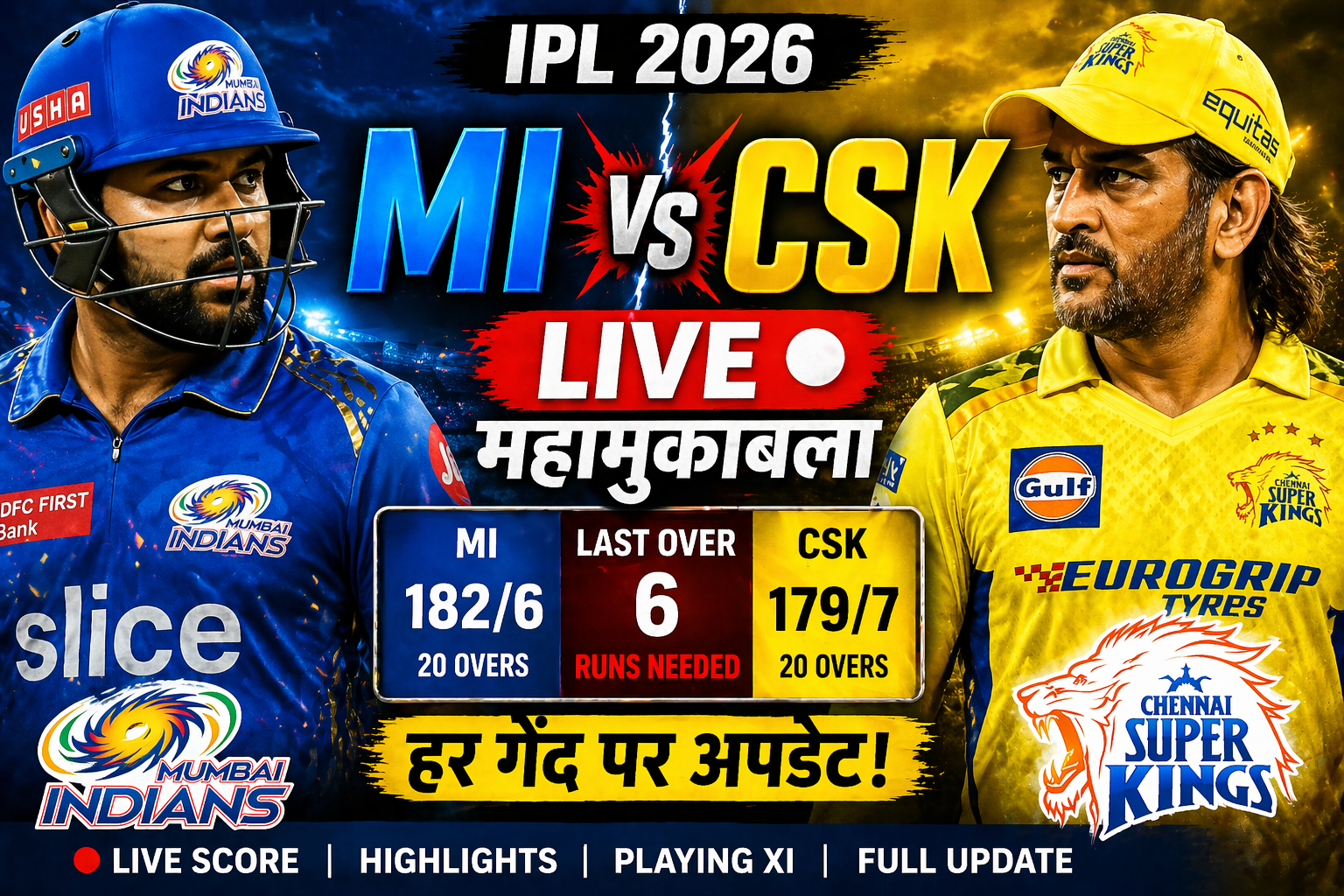 MI vs CSK IPL 2026 Live