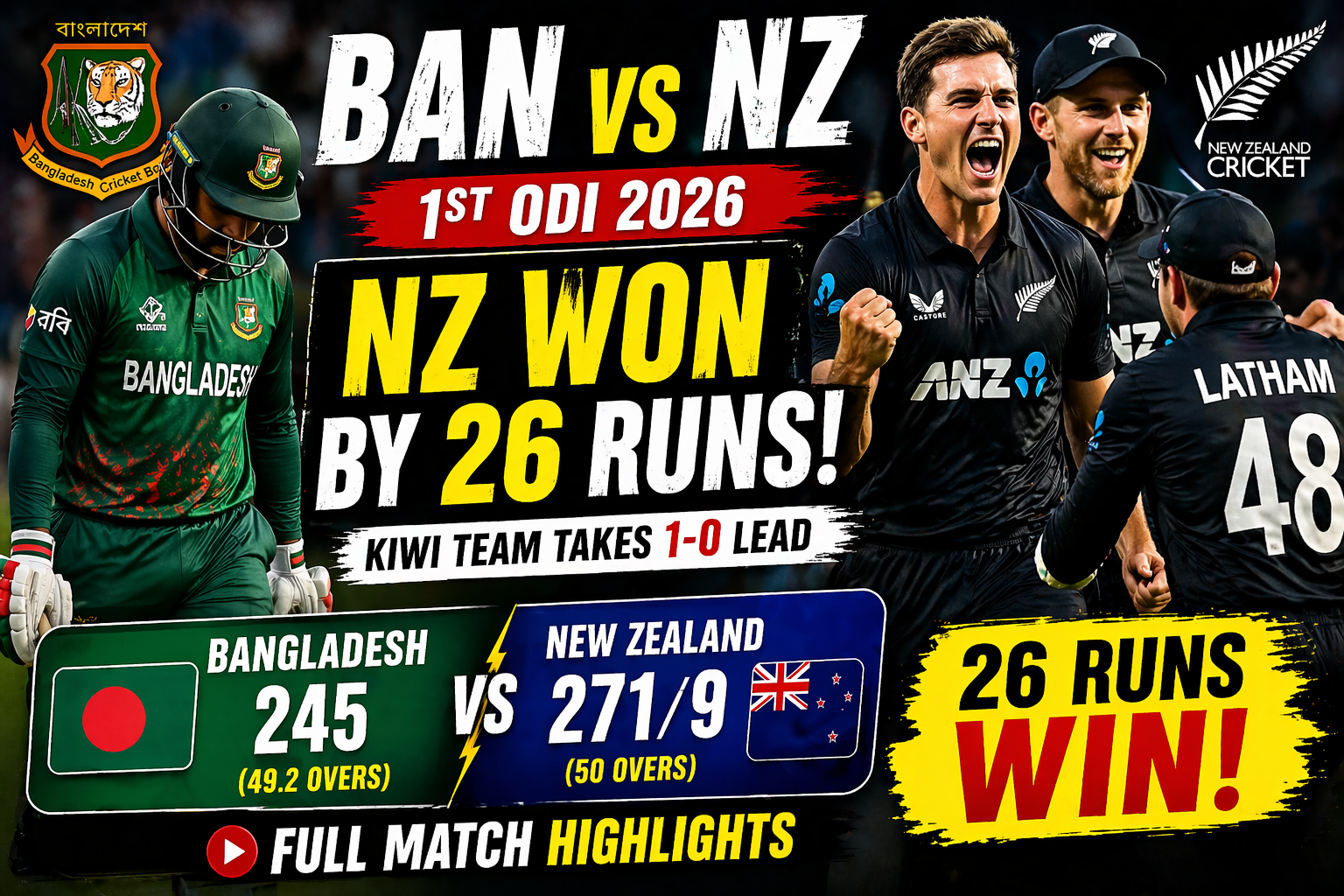 BAN vs NZ 1st ODI 2026