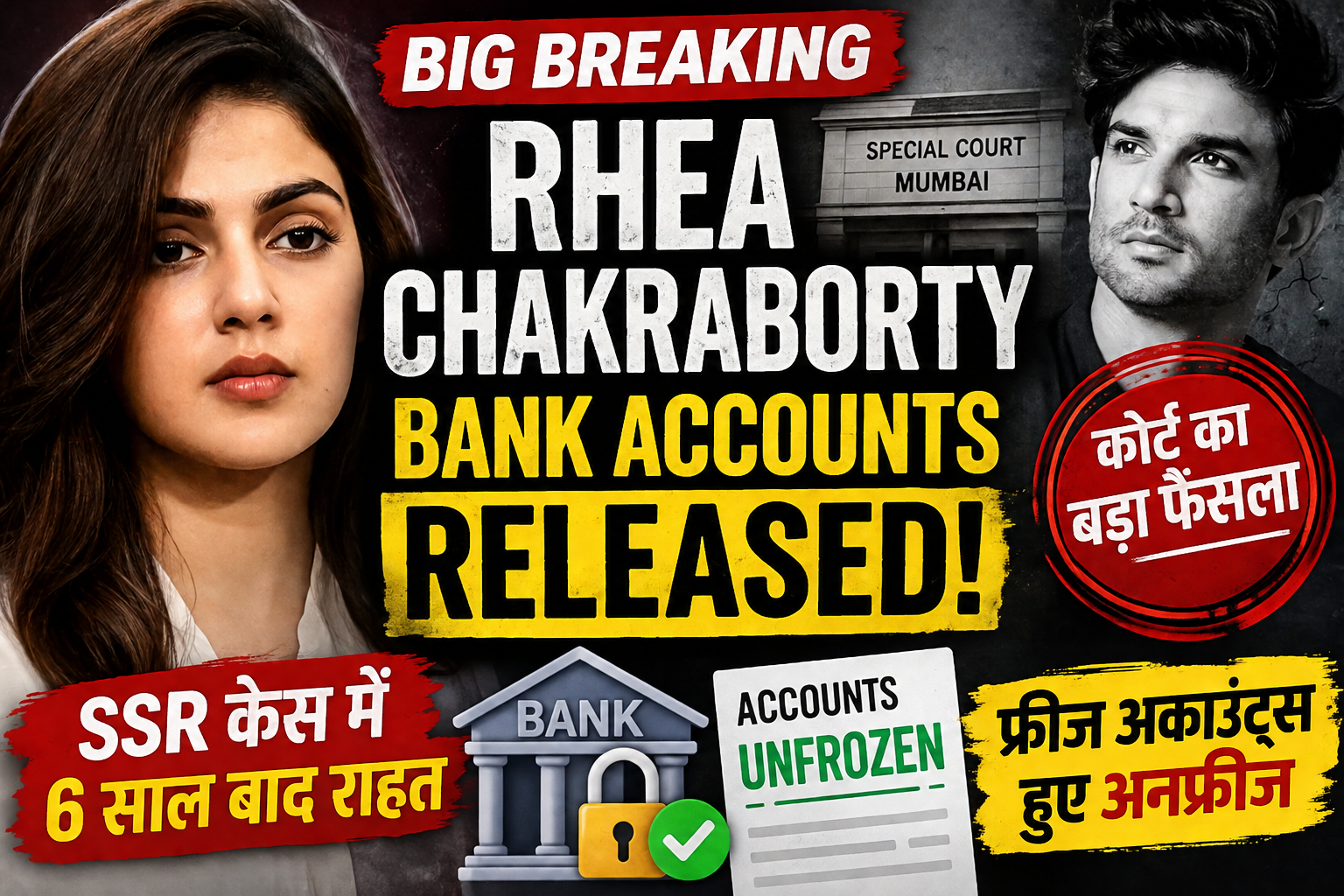 Rhea Chakraborty Bank Accounts Released